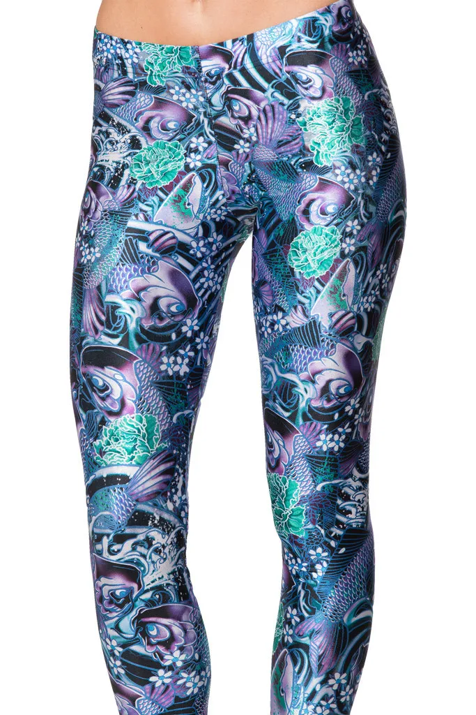 Эластичные повседневные штаны женские леггинсы с 3D Цифровым принтом цветов и