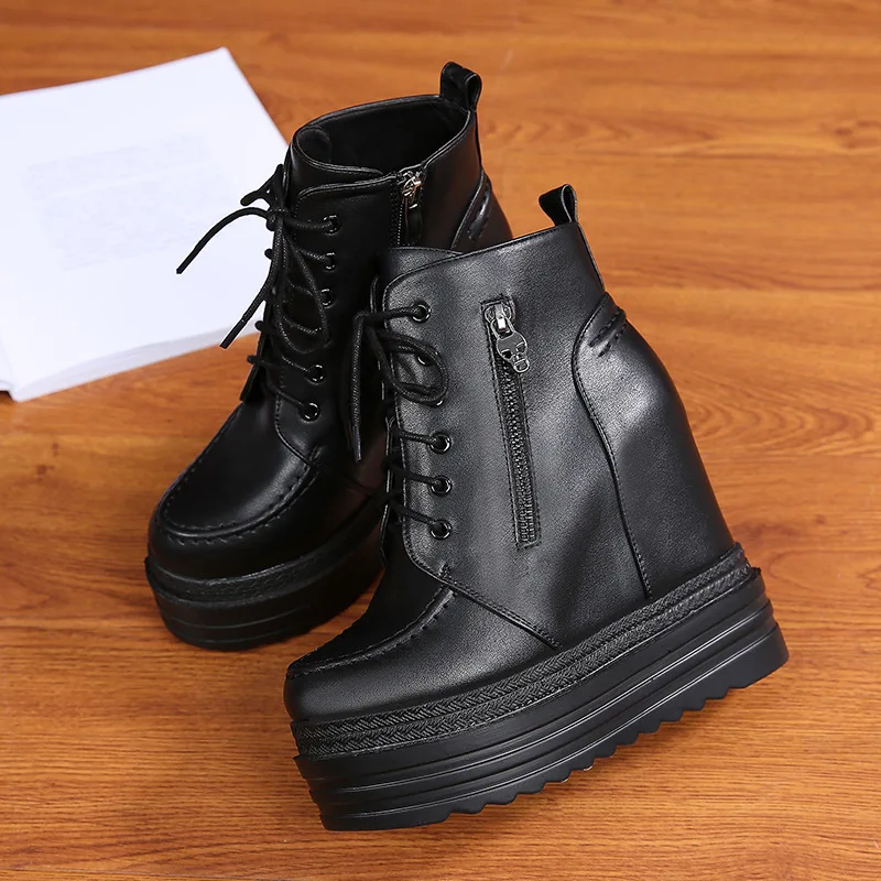 Женские короткие ботинки SWYIVY на платформе зима 2018 бархатные теплые с мехом