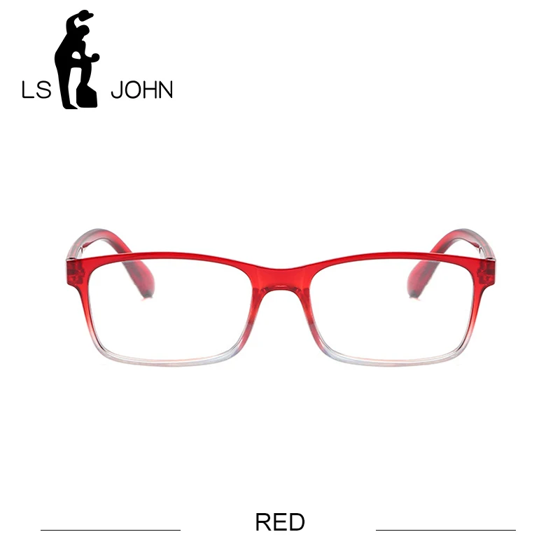 RED LS JOHN, полная оправа, прогрессивные очки для чтения, для женщин и мужчин, ультралегкие, анти-голубые лучи, линзы для пресбиопии, очки для чтения+ 4,0 до - Цвет оправы: RED