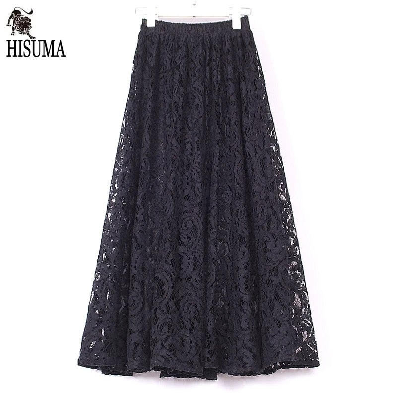 Женская кружевная юбка элегантная трапециевидная с вырезом на груди весна 2020|lace