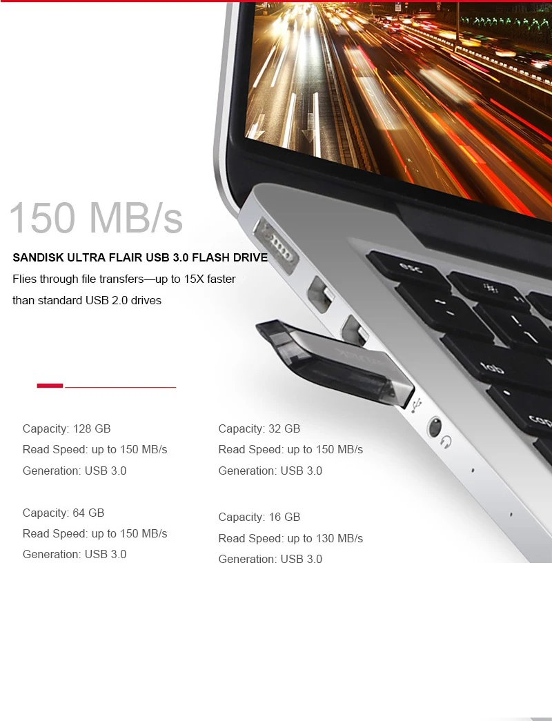 SanDisk CZ73 Ultra Flair флеш-накопитель USB 3,0 32 Гб 64 Гб 128 ГБ флеш-накопитель 256 ГБ высокоскоростная карта памяти 16 Гб