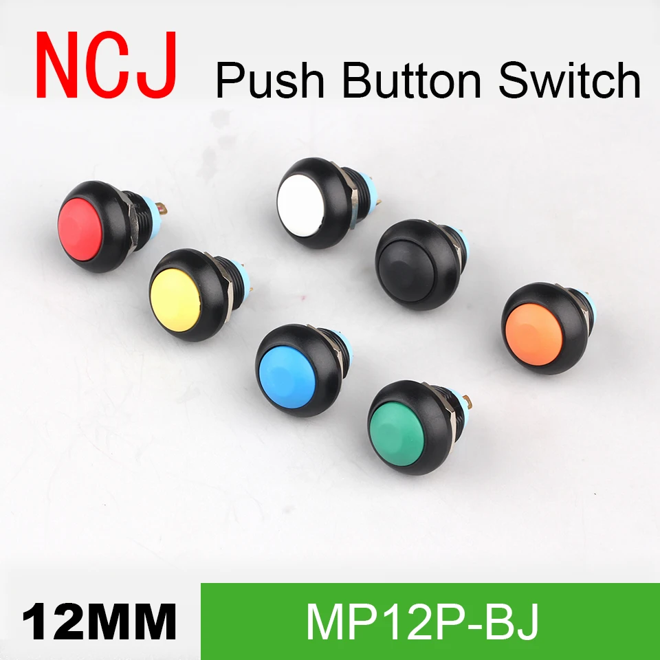 NCJ MP12 PC кнопочный переключатель мгновенного действия семь цветов 2 А|Выключатели|