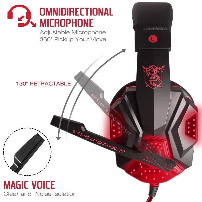 Ihens5 USB + 3 5 мм игровая гарнитура стереонаушники casque Gamer С микрофоном светодиодный
