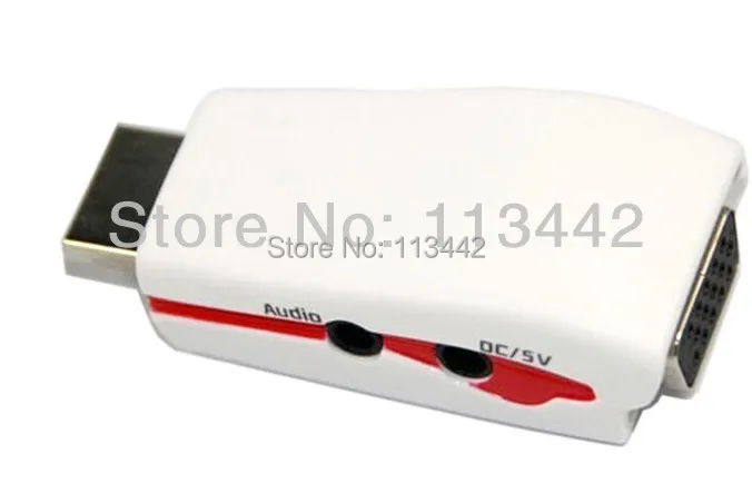 10 шт. / lot HDMI чтобы VGA видео преобразователь адаптер + AV аудио кабель для пк PS3 HD
