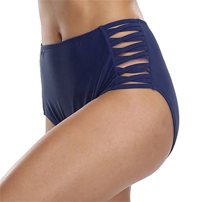 Женский купальник бикини с высокой талией однотонный бразильский 2019|Раздельный