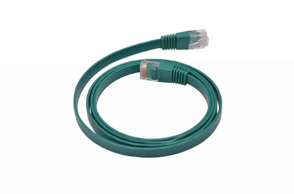

5 pieces Network Patch Cord Flat CAT5E RJ45 Cable 1.5mm Thickness Green