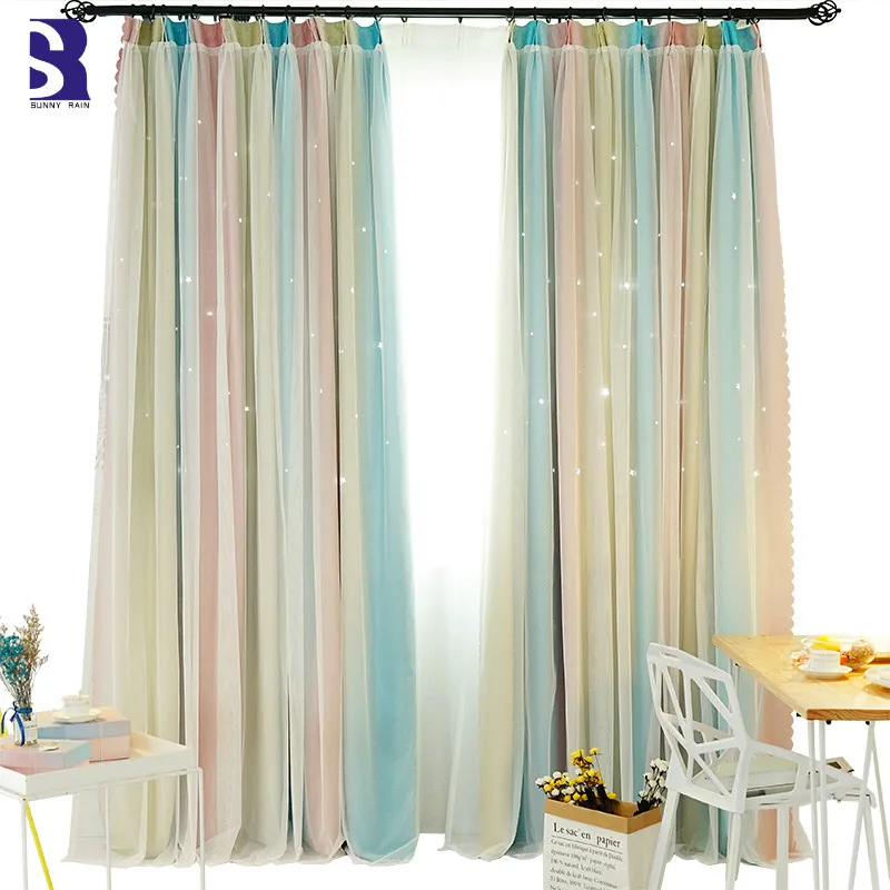 

SunnyRain 1-Piece Double-layer Blackout Curtains for Living Room Curtain for Bedroom Blackout Curtain for Kids Room