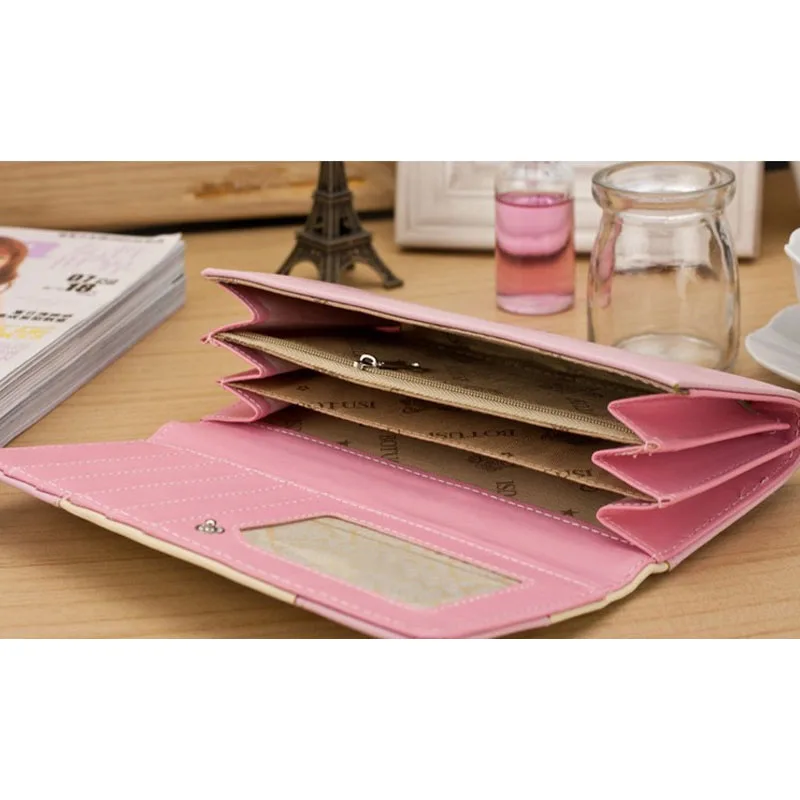Модный женский длинный кошелек из гладкой искусственной кожи с флагом Парижа и
