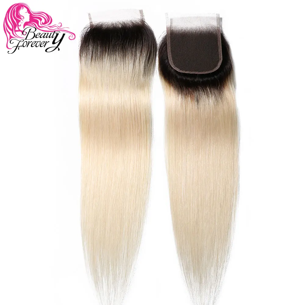 Beauty forever Ombre блонд 1B/613 бразильские прямые волосы на шнурке 4x4 Remy | Шиньоны и парики