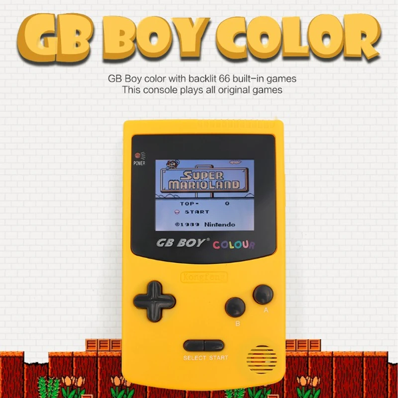 GB Boy Colour Color Handheld Game Player 2.7" Portable Classic Console Consoles With Backlit 66 Built-in Games Play Fun | Электроника