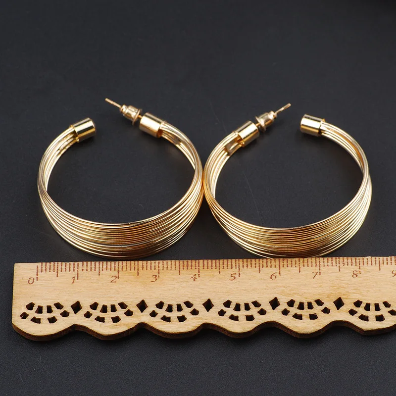 Модные дубайские Золотые Ювелирные наборы, преувеличенная золотая линия, ожерелье, набор, свадебный подарок, африканские ювелирные изделия из нигерии для женщин