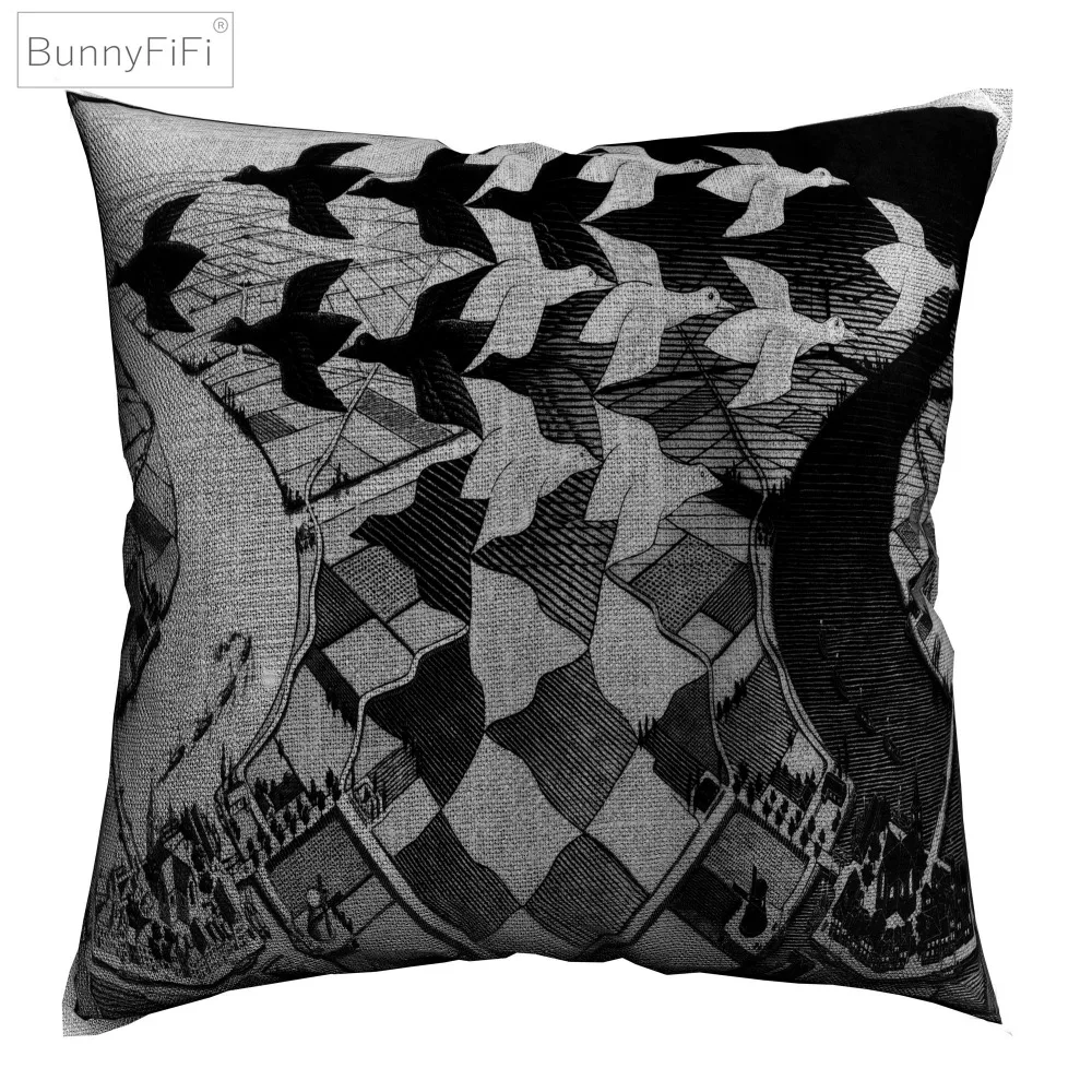 Escher Surreal геометрический рисунок декоративная хлопковая льняная наволочка 45x45 см для дивана стул декоративные домашние наволочки Almofada