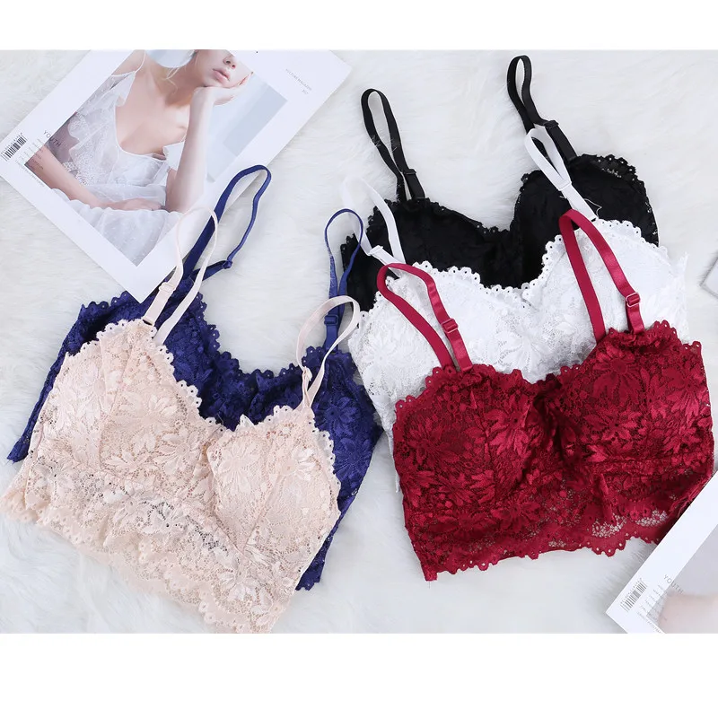 

2019 new arrival Seamless Deep V Lace Girl Women Bra Wireless Thin Underwear Sexy Lingerie Soft Bras For Women