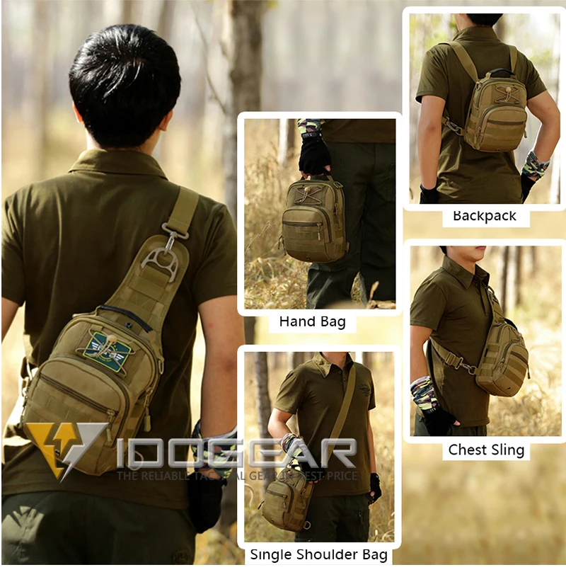 IDOGEAR Тактический Слинг сумки пакет небольшой EDC Molle штурмовой диапазон Рюкзак Военная армия плеча рюкзаки для улицы BG3505