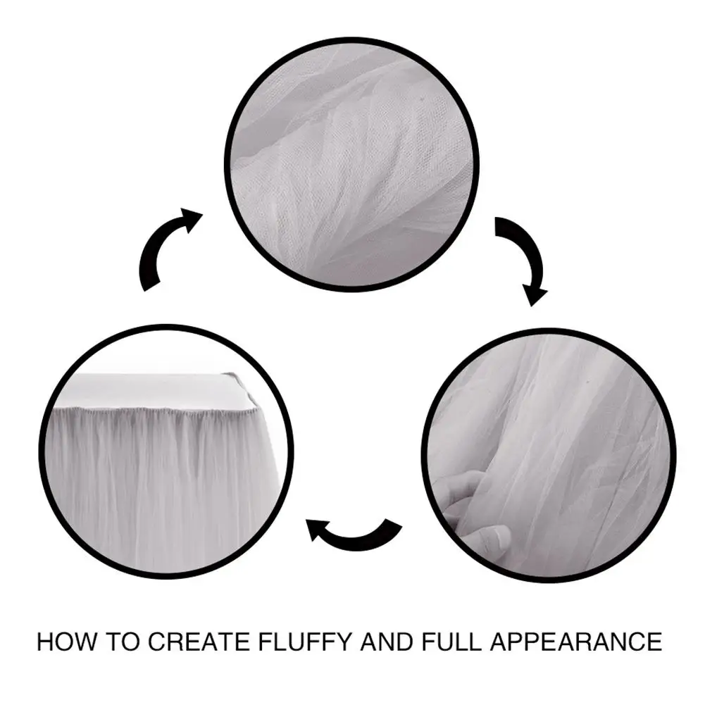 Романтическая пушистая скатерть для стола из тюля детского праздника украшение