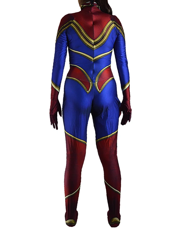 Ms костюм Марвел капитан с 3D принтом Zentai лайкры спандекса супергероев для