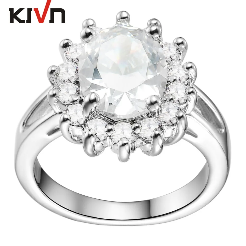 Женские кольца KIVN с синими камнями имитация жемчуга для свадьбы помолвки подарка