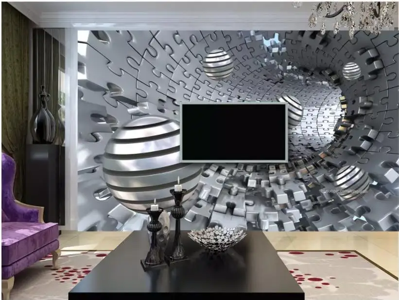 На заказ любой размер настенная бумага абстрактный туннель пространство стерео