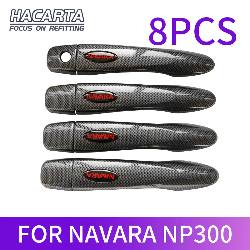 HANDLE COVER Для NAVARA NP300~ модель планки наклейка крышка чаши руки крышка дверная ручка крышка из углеродного волокна цвет пикап аксессуары - Название цвета: HANDLE COVER