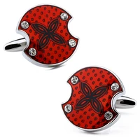hawson high quality novelty blue red enamel cufflinks for groom with luxury box mens gift shirt accessory for men cuff links