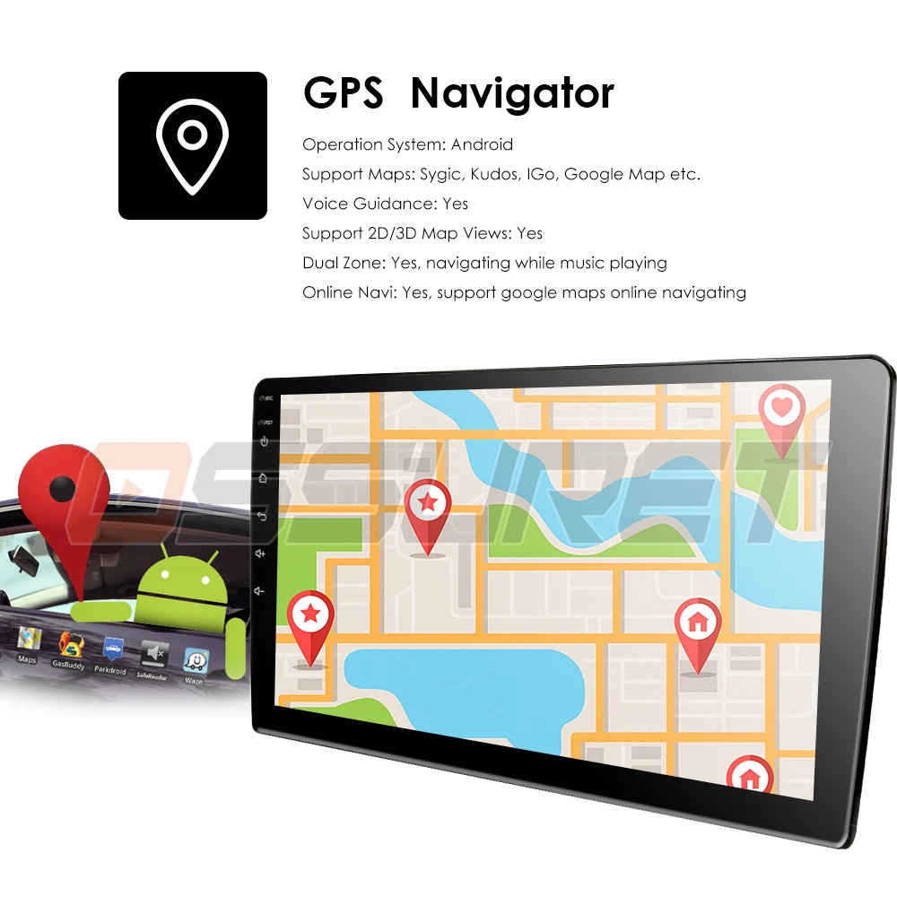 Android 9 0 четырехъядерный 10 1 дюймов двойной 2din автомобильный GPS плеер Bluetooth стерео Sat