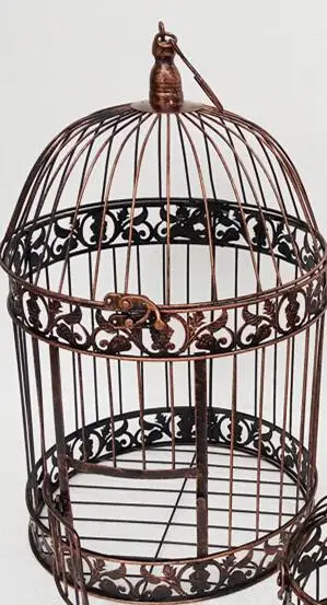 25X45cm European wrought iron decorative bird cage window decoration bronze photography props large hotel wedding bird cage - Цвет: 25X45cm