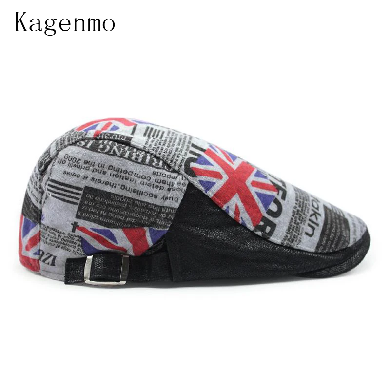 Kagenmo New Brand Berets Fashion Unint Kingdom Flag Retro Reminiscence Beret Summer Cool Shade Male Female Cap Hat