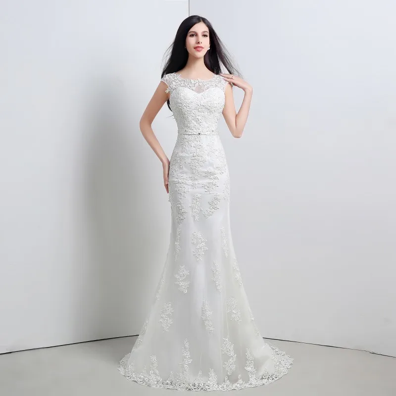 2018 свадебное платье с открытой спиной и круглым вырезом рукавами крылышками