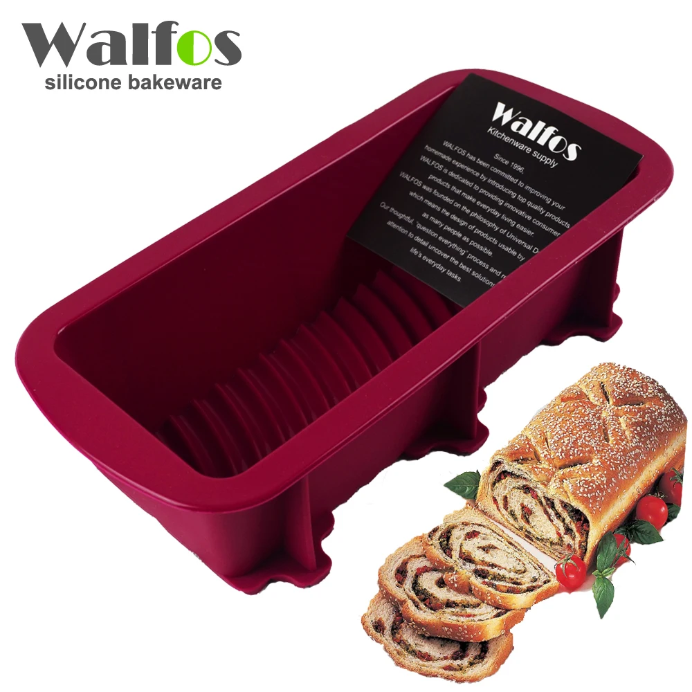 WALFOS Силиконовая прямоугольная форма для выпекания хлеба и кекса|loaf pan|french breadsilicone