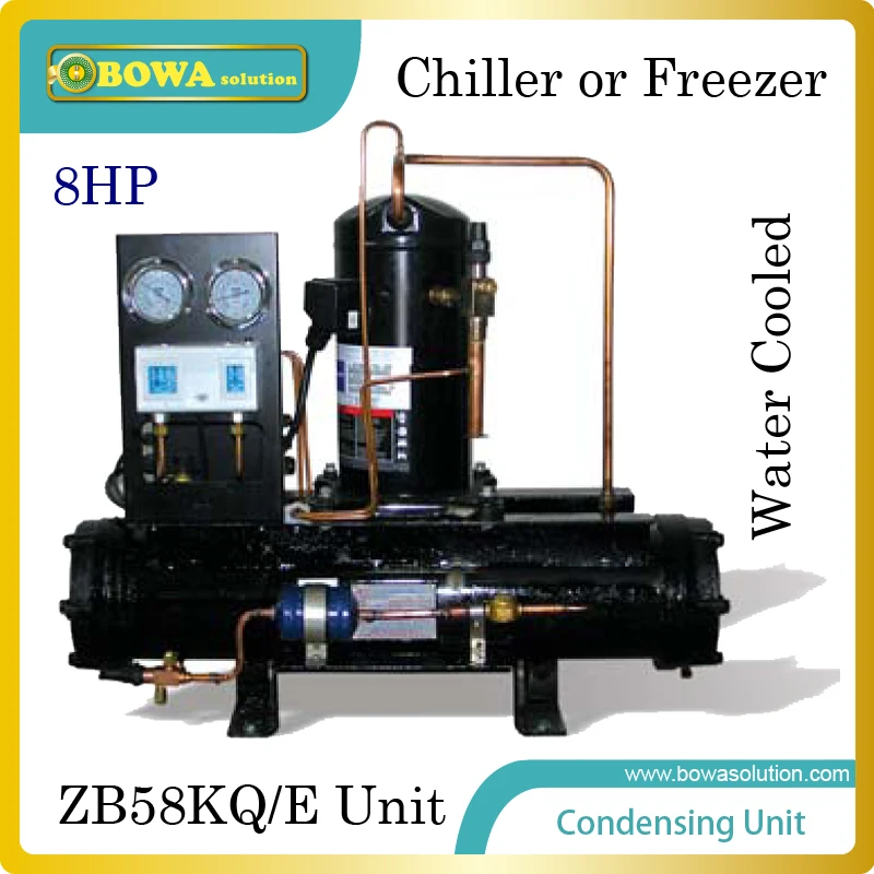8HP с водяным охлаждением конденсаторный блок с emerson прокрутки компрессора подходит для видов холодильного оборудования или холодной комнаты