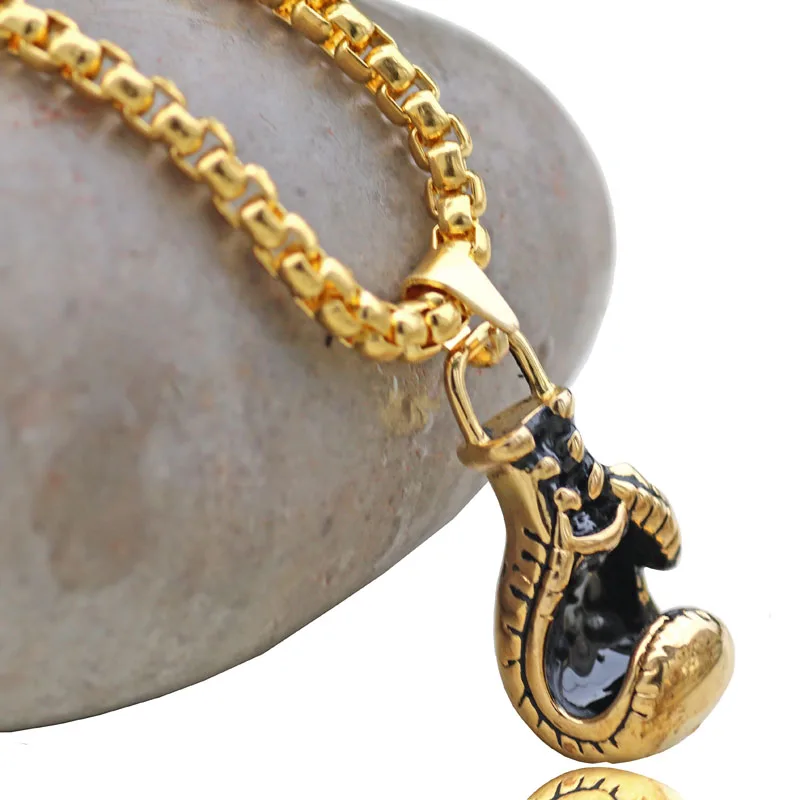 Боксерские перчатки кулон из нержавеющей стали Фитнес ожерелья Бодибилдинг боец