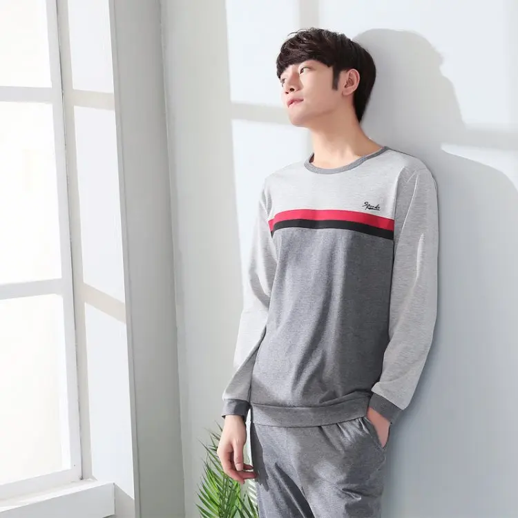 Модные пижамы комплект для мужчин Домашняя одежда 2019 Новинка весны мягкие 2 шт.