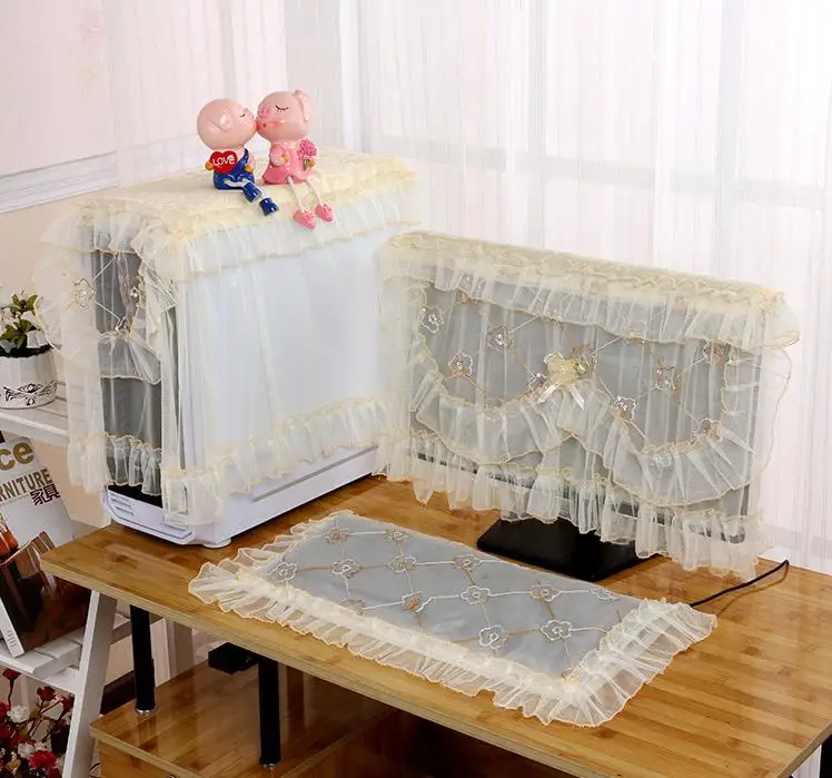 Защитный чехол для настольного компьютера с ЖК-дисплеем, чехол от пыли, кружевная скатерть для компьютера, предметы домашнего обихода