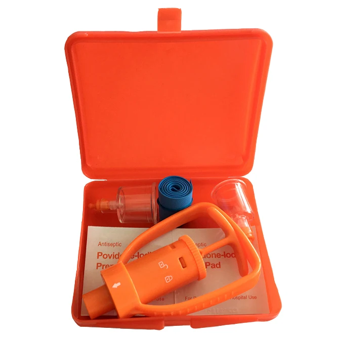 

1pc Safety Venom Poisonous Extractor First Aid Survivor Snake Bees Bite Emergency Protector Kit Reuseable Plastic Orange Case