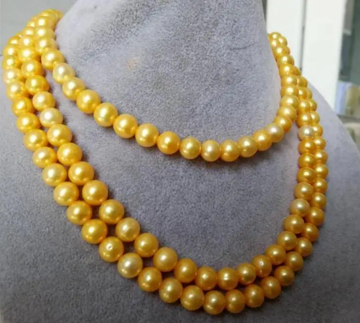 new Huge 9-10 mm AAA round natural pearl necklace 50 