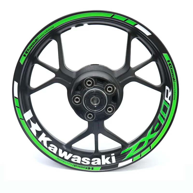 Для KAWASAKI ZX-10R ZX10R ZX10R мотоциклетные передние и задние пользовательские внутренние обода наклейки колеса Светоотражающие наклейки в полоску - Цвет: 22