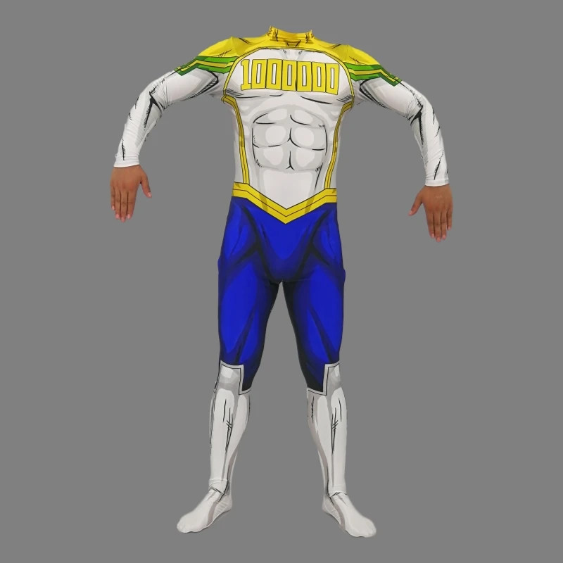 Academic All Might Косплей Костюм зентай лайкра спандекс синий полный тела изысканный