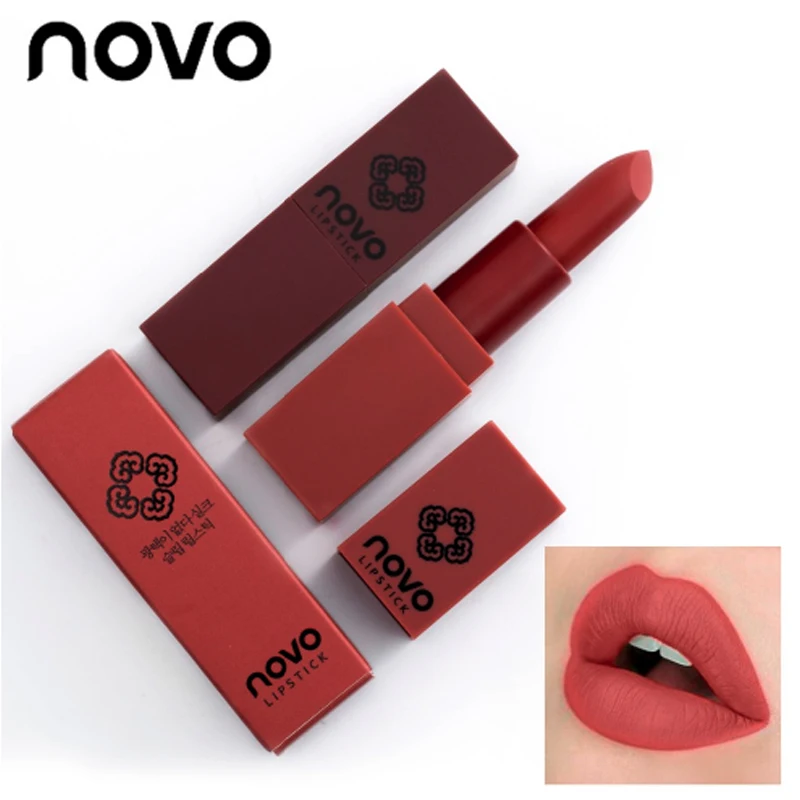 Матовая бархатная помада NOVO 5 цветов долговечный пигмент для губ макияж нюдовая