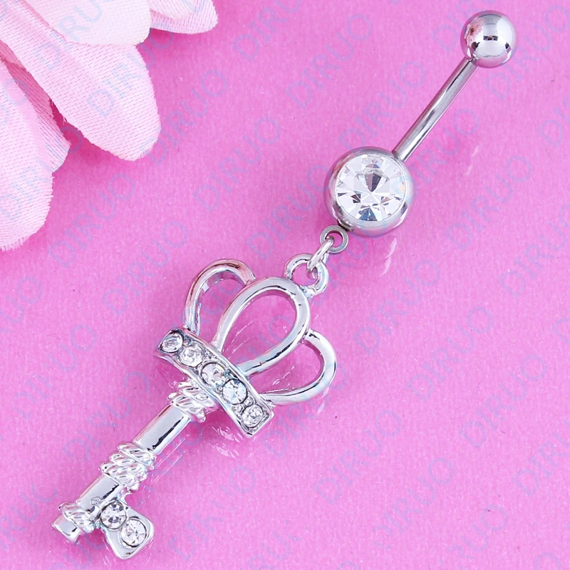 Модное кольцо для пупка трех цветов с императорской короной ювелирные изделия