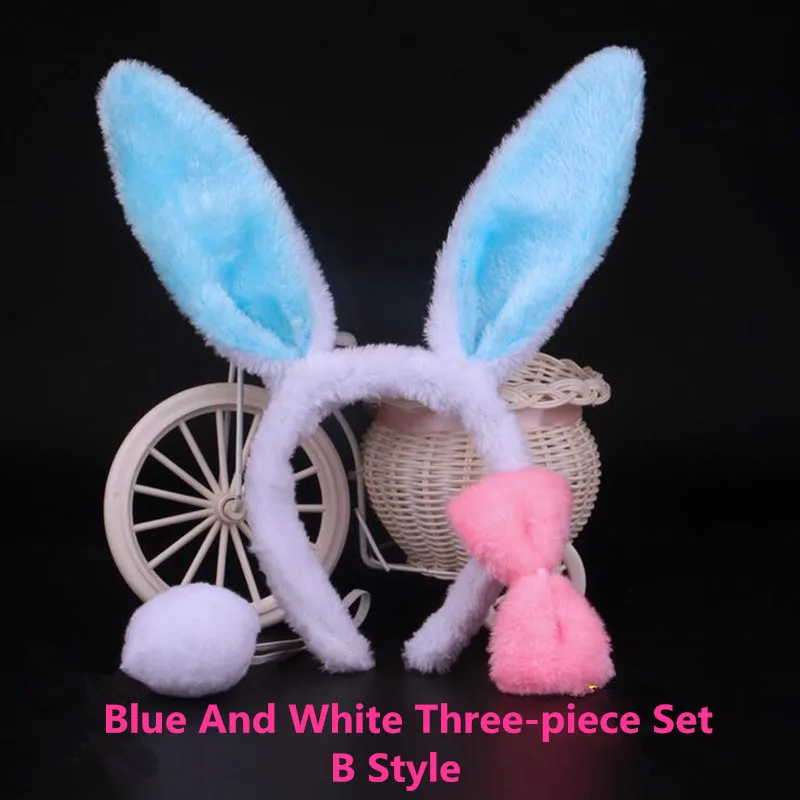 Женский Детский ободок с кроличьими ушами и галстуком бабочкой хвостом Кроликом