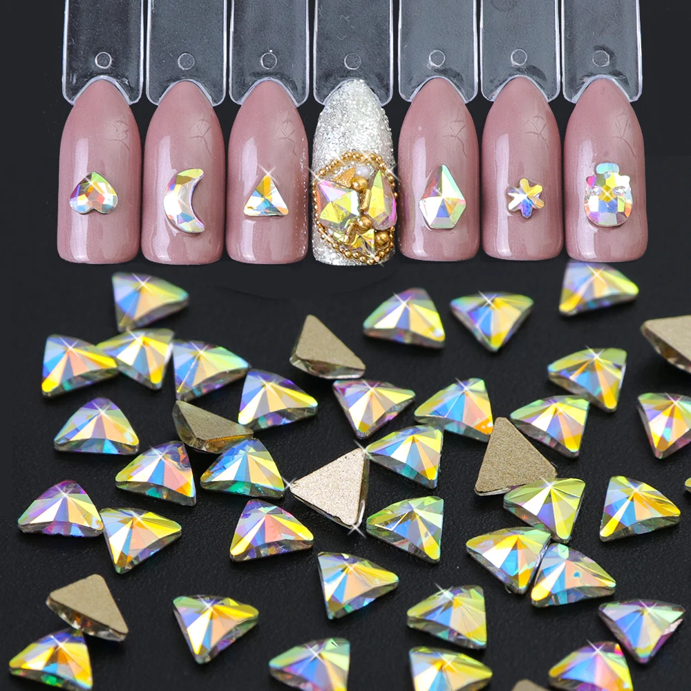 10 шт. Стразы для ногтей с кристаллами AB блестящий снежный цветок Бабочка звезда