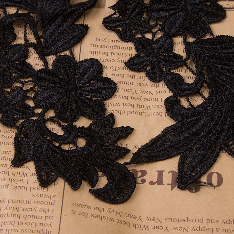 Бренд Misaya 1 шт. белая/черная вышитая кружевная ткань с аппликацией в виде сетки