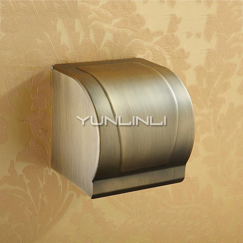 

Vintage Style Paper Holder Paper Box Wall Mounted Antique Copper Toilet Paper Tray Bathroom Toilet Waterproof Roll Paper Box