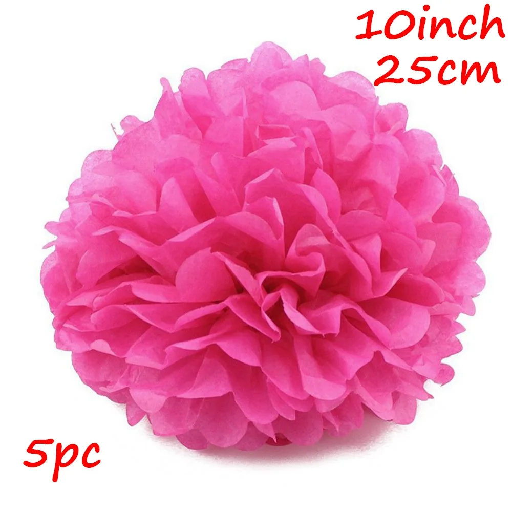 Hot Pink 2 Huiran 5 шт. 20 см 25 см помпоны из бумаги салфеток реквизит Висячие гирлянды Свадебная вечеринка Декор Свадебные аксессуары Принадлежности для детского душа - Цвет: Hot Pink 2