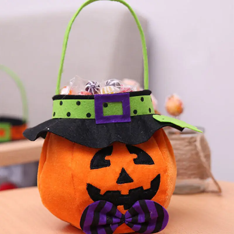 Фото 1Pc Happy Halloween Tote Bag Witch Pumpkin Prints Halloween Gift Candy Bag Cookie Bags Storage Handbag Party Gifts Bag №1