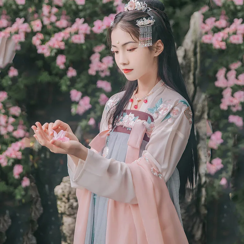 

Women National Dress Chinese Ancient Hanfu Dance Clothes Ancient Chinese Robe Traditional Cosplay Costume Stage Dresses DQS1415