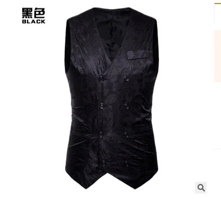 

Hot sale print Fashion Men's Business Buttons Vests Fit Male Suit Casual Slim Fit Vest Formal Vest Waistcoat plus size S-2XL