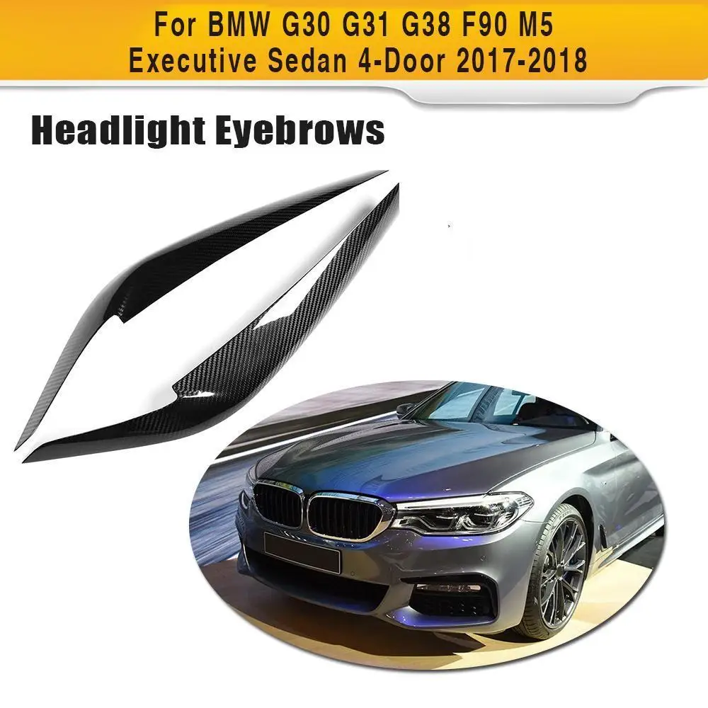 Накладки на передние фары из углеродного волокна для BMW G30 G31 G38 F90 M5 2017 2018|Абажуры| |