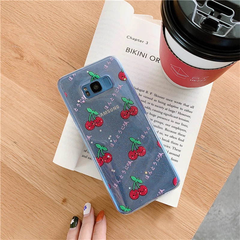 YHBBCASES модные блестящие прозрачные мягкие чехлы для samsung Galaxy S8 S9 S10 Plus летние