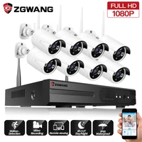 zgwang 2mp 8ch wireless cctv camera security system kit waterproof 1080p home office security ip camera surveillance system